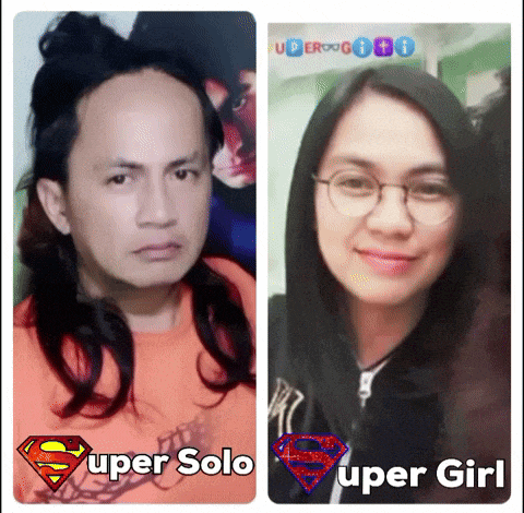 a picture of a man and a picture of a woman with the words super solo and super girl