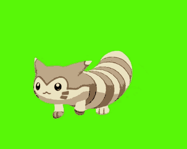 a cartoon squirrel is running on a green background .