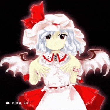 a drawing of a girl with wings and a pika art logo
