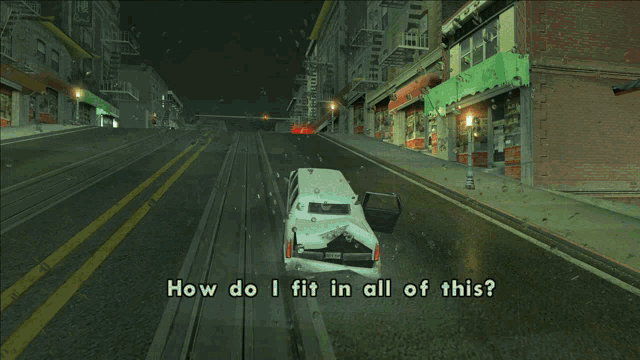 a screenshot of a video game with the question how do i fit in all of this at the top