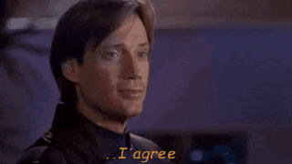 a man says " i agree " in a purple room