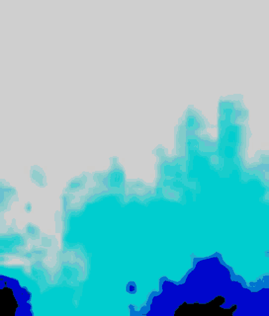 a blue and white background with a few spots