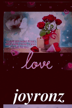 a picture of a man and woman kissing next to a bouquet of roses