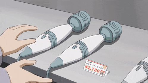 a cartoon illustration of a massager with a price tag of 2,180 yen