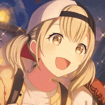 a close up of a girl wearing a hat and a backpack