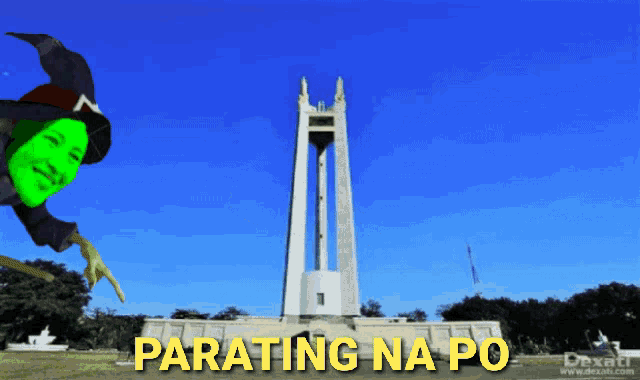 a picture of a witch and a tower that says parating na po on it