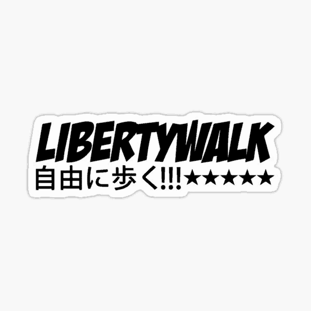 a black and white sticker that says liberty walk