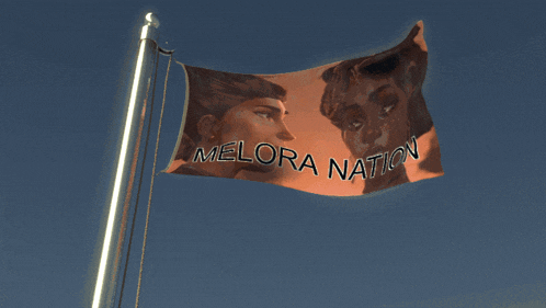 a flag that says " melora nation " on it