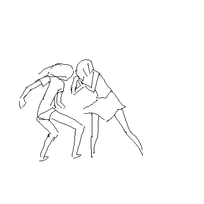 a black and white drawing of two people hugging