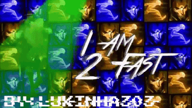 i am 2 fast is written on a colorful background
