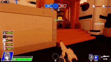 a screenshot of a video game shows a player with a percentage of 34%