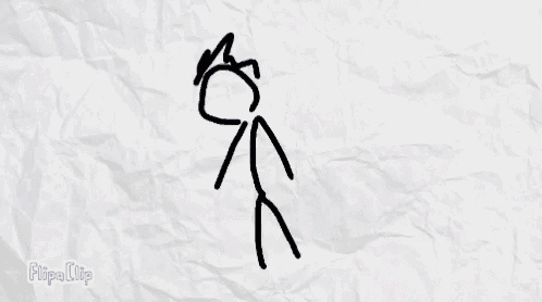 a stick figure is drawing on a piece of paper .