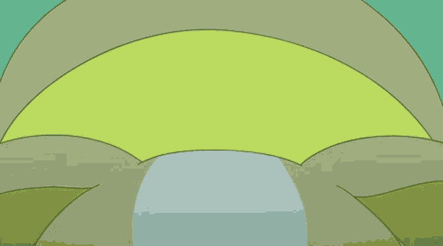 a cartoon drawing of a mushroom with a yellow stripe on the bottom