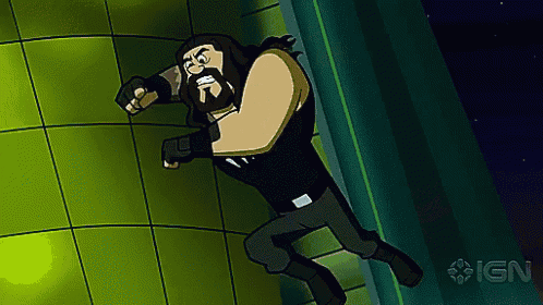 a cartoon of a man with a beard and the word ign in the corner