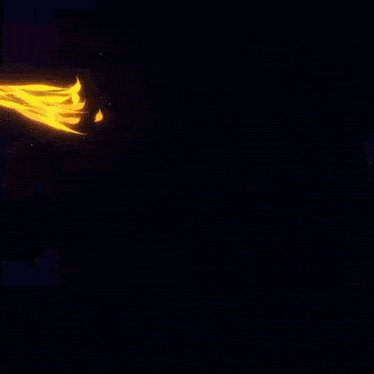 a yellow and blue flame is coming out of each other