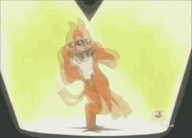 a cartoon character holding a teddy bear in his hand