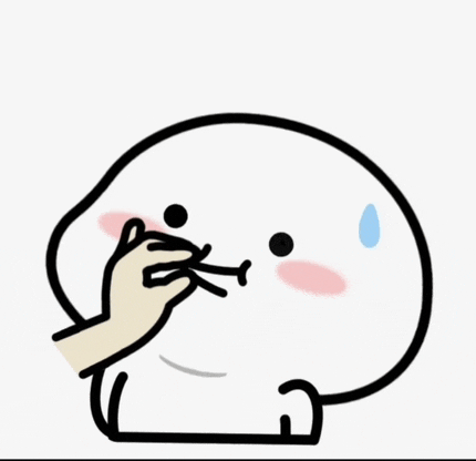 a cartoon drawing of a person covering their nose