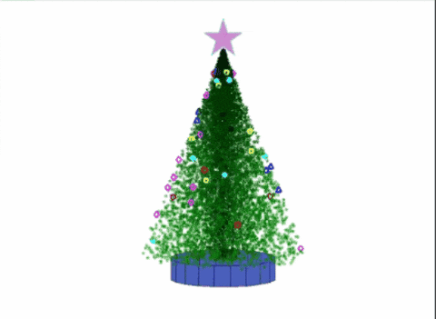 a drawing of a christmas tree with a pink star on top