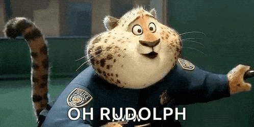 a cartoon cheetah is wearing a police uniform and holding a baton .