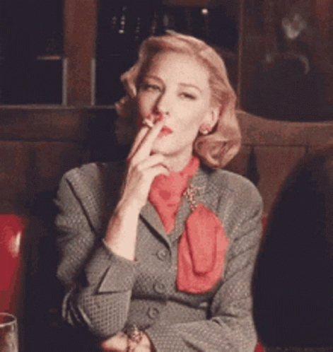 Smoking Blow Smoke GIF - Smoking Blow Smoke Cate Blanchett GIFs