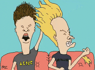 a pixel art drawing of beavis and butthead