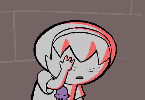 a cartoon of a girl covering her face with her hands and the words facepalm combo