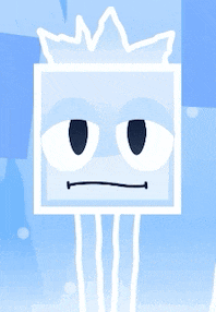 a cartoon drawing of a cube with a crown on it 's head