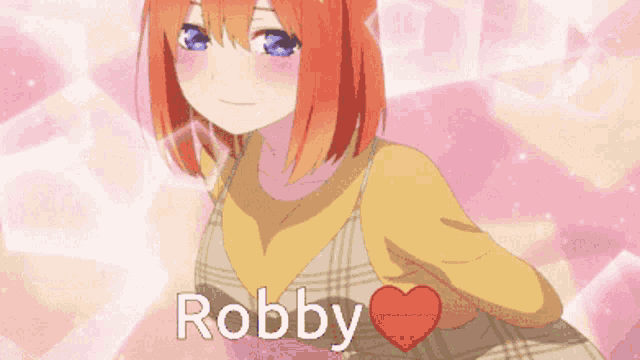 a picture of a girl with the word robby written on it