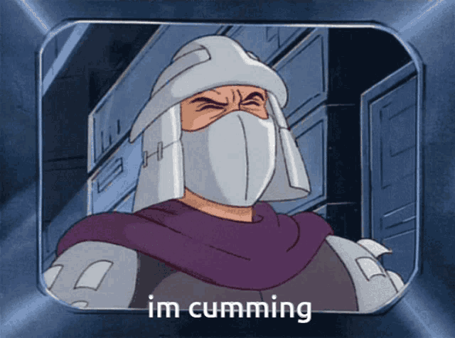 a picture of a cartoon character with the words im cumming