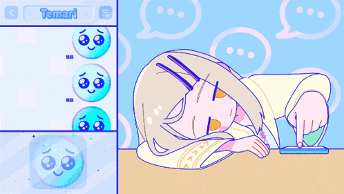 a cartoon drawing of a girl laying on a table with the name tamari on the top left