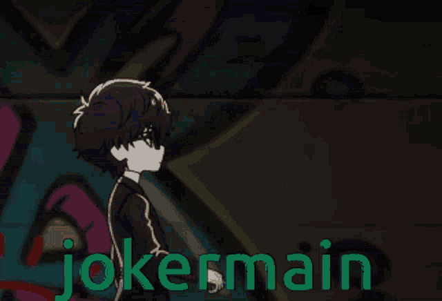 jokermain is written in green letters on a red and black background