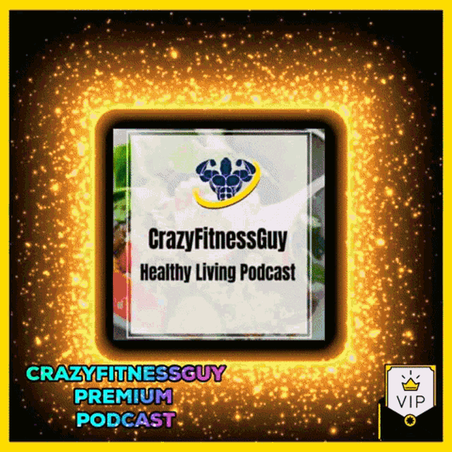 a logo for a podcast called crazyfitnessguy