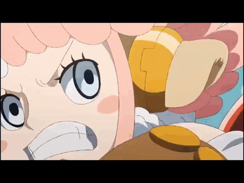 a close up of a cartoon character 's face