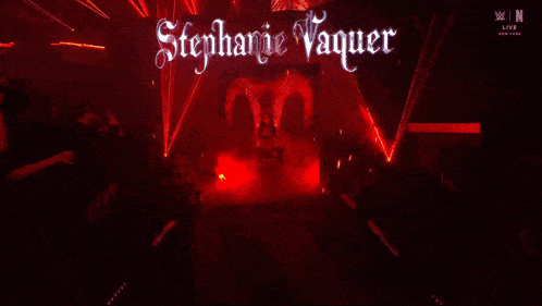 a stage with the name stephanie vaquer written in white letters