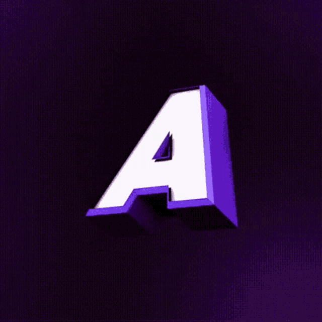 a white letter a in a purple circle with spikes