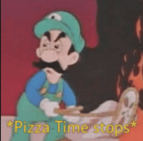 Luigi Pizza Time Stops GIF