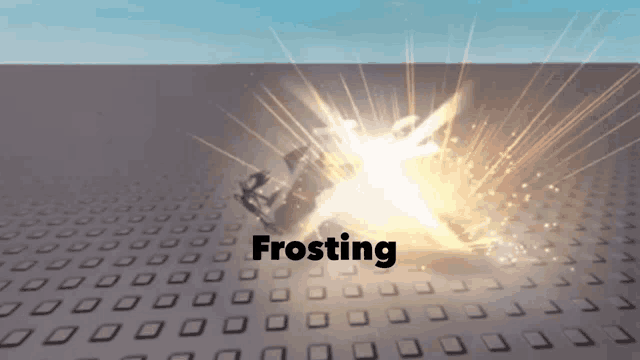 a computer generated image of an explosion with the word frosting visible