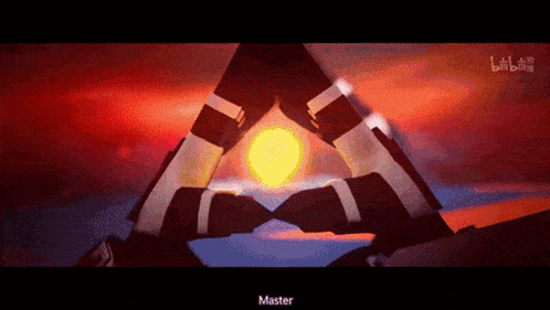 a group of people are making a triangle with their hands in front of a sunset .