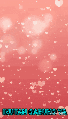 a pink background with hearts and the words " ikatan gabung ya " at the bottom