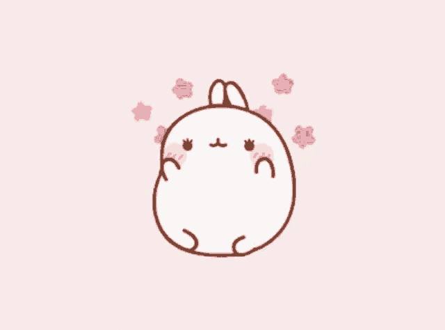 a drawing of a rabbit with flowers coming out of it 's eyes