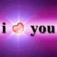 a purple background with a heart and the words `` i love you '' .