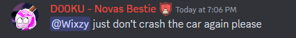 a screenshot of a discord conversation between dooku novas bestie and wixzy