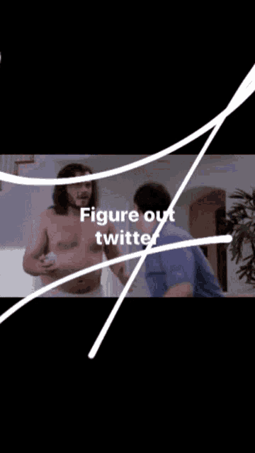 a man and a woman are standing next to each other with the words " figure out twitter fine ! "