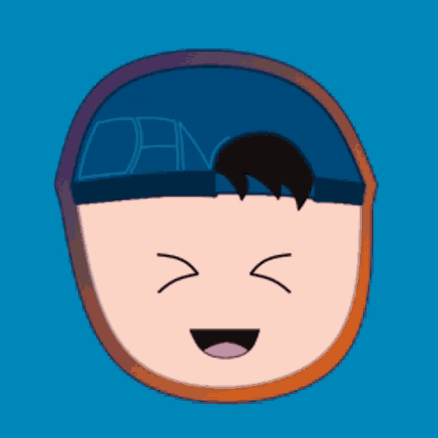a cartoon character wearing a blue headband with the word danc on it