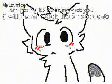 a drawing of a cat with a caption that says `` i am going to fucking get you .