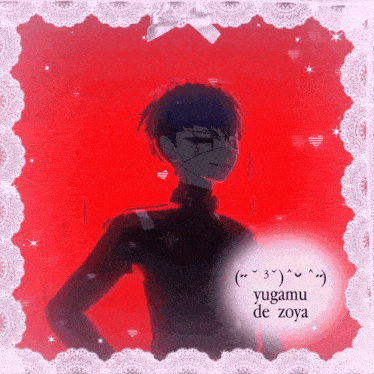 a picture of a boy with the name yugami de zoya in the corner