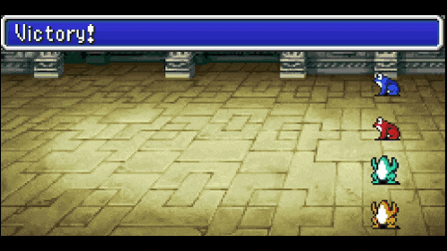 a screen shot of a video game with the words victory on the top