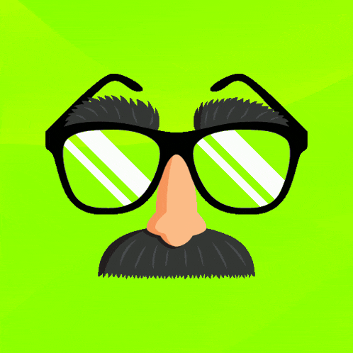 a fake face with glasses and a fake nose