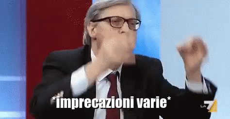 Vittorio Sgarbi Imprecazioni Arrabbiato Arrabbiata Rabbia Cattivo Ti Picchio Ti Ammazzo Uff GIF - Noia Male Malissimo GIFs