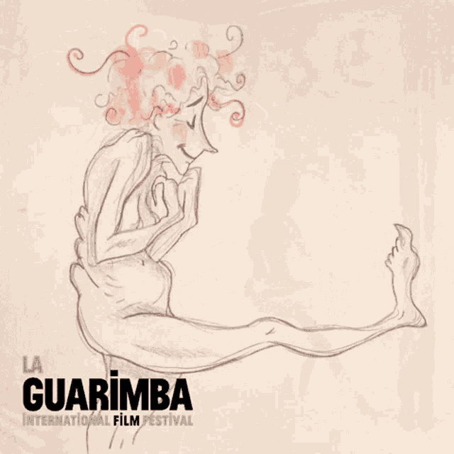 a drawing of a mermaid with the words guarimba international film festival on the bottom